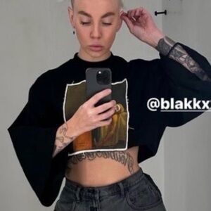 Streetwear Death of Marat Graphic Cropped Tee Black | New Designer Art Tshirt